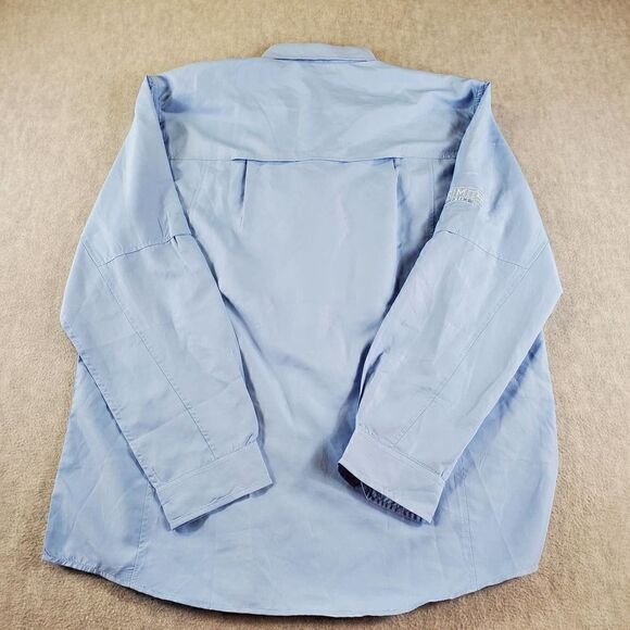 Dri Duck Shirt Mens Large Blue Long Teflon Primos Hunting Button Up - Picture 7 of 8